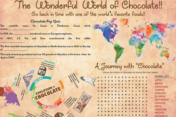 chocolate activity placemat